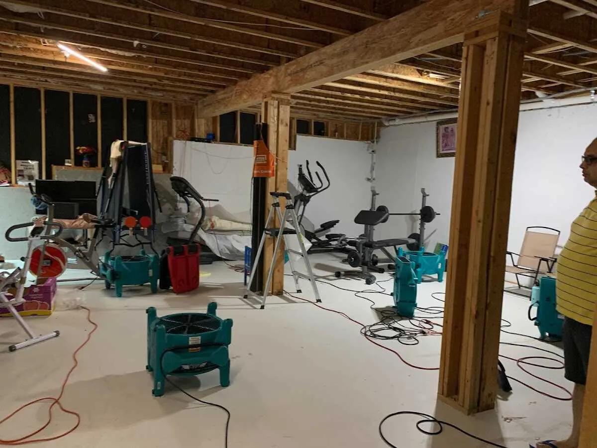 Basement drying equipment setup for Structural Drying in Lake Mary